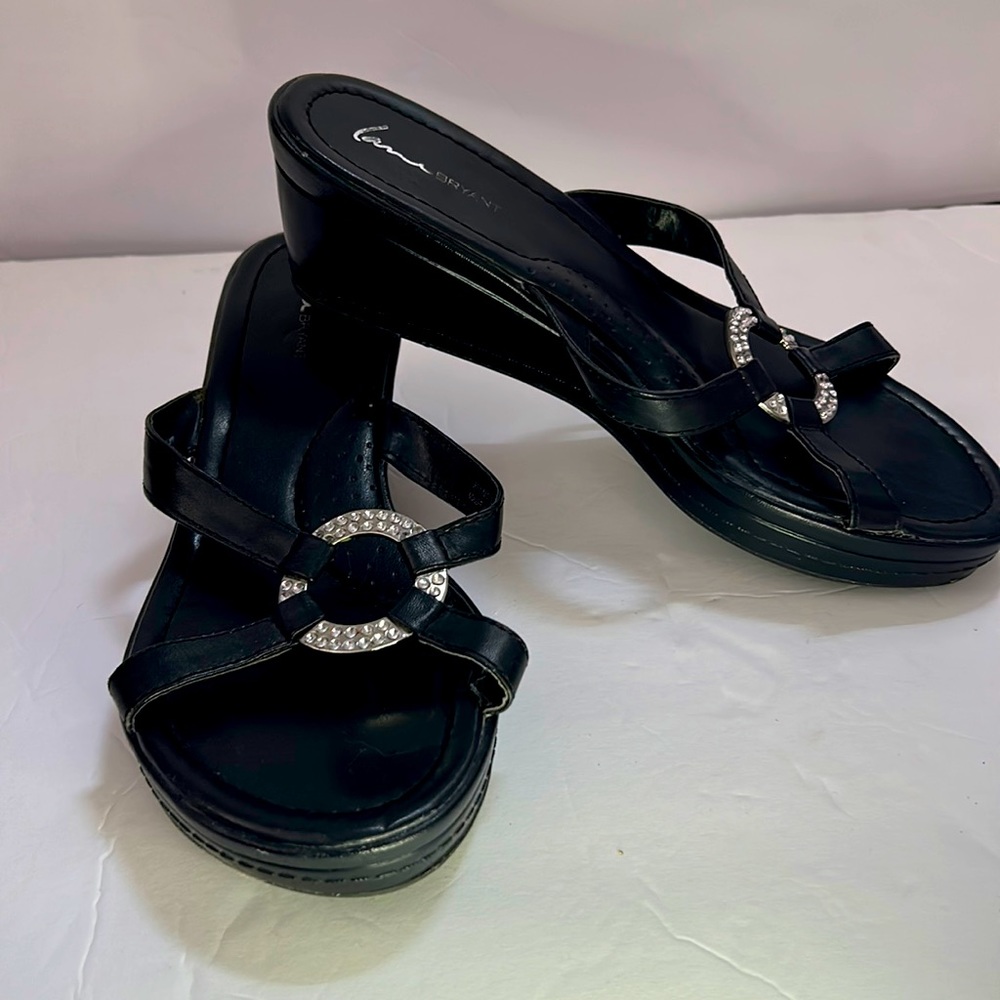 Lane Bryant sandals wedges 10w black women